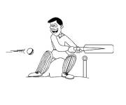 Coloriage Batteur de Cricket amateur