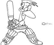 Coloriage Batteur de cricket de bande anim&eacute;