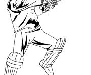 Coloriage Batteur de cricket vue de face