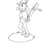 Coloriage Ch&egrave;vre en jouant le Cricket