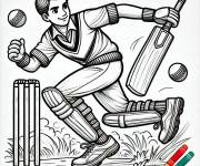 Coloriage Colorie le joueur de Cricket