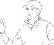 Coloriage Cricket et le joueur Sachin Tendulkar