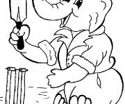 Coloriage et dessins gratuit &Eacute;l&eacute;phant qui aime jouer au Cricket à imprimer