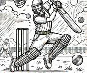 Coloriage Il faut beau pour un match de Cricket