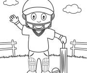 Coloriage Jeune Joueur de cricket te saluant