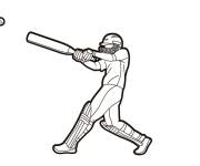 Coloriage et dessins gratuit Joueur battant de Cricket à imprimer