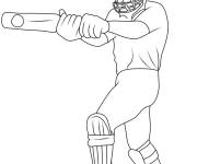 Coloriage Joueur de Cricket