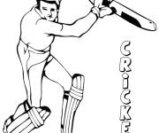 Coloriage Joueur de Cricket anglais