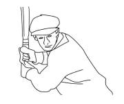 Coloriage Joueur de Cricket avec le Batte