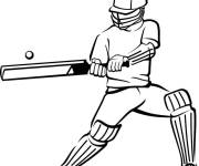 Coloriage Joueur de Cricket en action