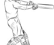 Coloriage Joueur de cricket en vecteur