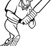 Coloriage Joueur de cricket puissant