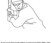 Coloriage Joueur Donald Bradman de Cricket