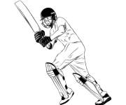 Coloriage Joueur en &eacute;quipement de cricket