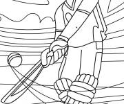 Coloriage Joueur en tirant la balle au crochet de cricket