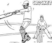 Coloriage L'attaquant a g&acirc;ch&eacute; la balle pendant un match de Cricket