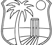 Coloriage L'&eacute;quipe des Antilles de Cricket