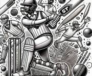 Coloriage Le Cricket le sport pas populaire partout