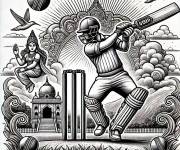 Coloriage Le cricket le sport populaire en inde