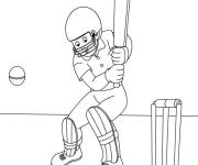 Coloriage et dessins gratuit Le garcon essaie d'attraper la balle de Cricket à imprimer