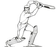 Coloriage et dessins gratuit Le quilleur Cricket imprimable à imprimer