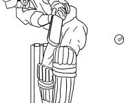 Coloriage Le quilleur du Cricket