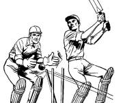 Coloriage Les adversaires de Cricket