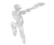 Coloriage Logo abstrait du sport Cricket