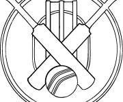 Coloriage Logo de cricket facile