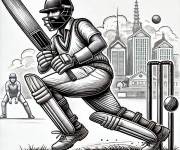 Coloriage Match de Cricket amusant