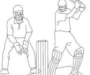 Coloriage Match de Cricket dessin&eacute; &agrave; la main