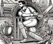 Coloriage Match de Cricket en Pakistan