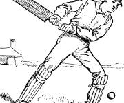 Coloriage Match de Cricket en plein air