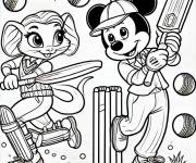 Coloriage Mickey Mouse avec une souris au Cricket