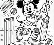 Coloriage Mickey Mouse batteur de Cricket