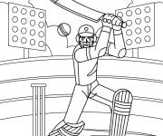 Coloriage Tir puissant au Cricket