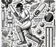 Coloriage Tous les équipements de Cricket