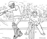 Coloriage Un match de Cricket