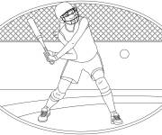 Coloriage Une fille en jouant le Cricket