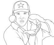 Coloriage Wassim Akram cricket