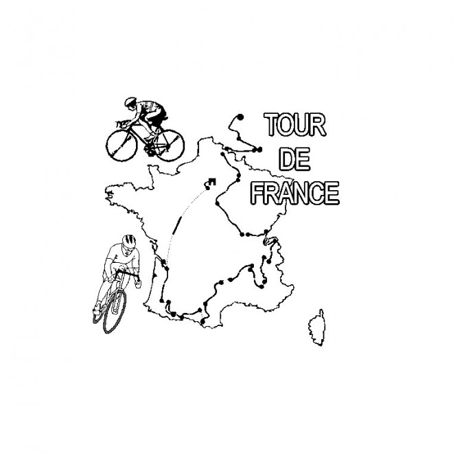 Coloriage Cyclisme Tour De France Dessin Gratuit à Imprimer