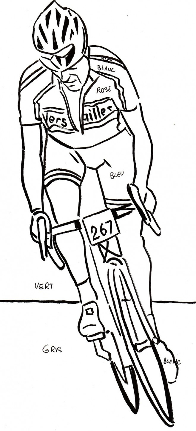 Coloriage et dessins gratuits Cyclisme au crayon   imprimer