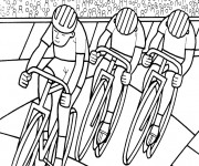 Coloriage Cyclisme course de vitesse