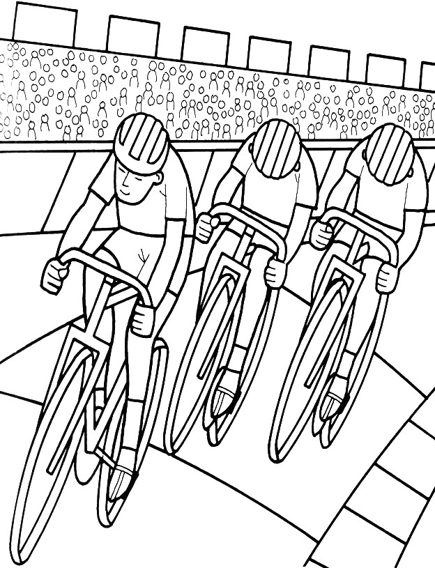 Coloriage et dessins gratuits Cyclisme course de vitesse à imprimer