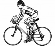 Coloriage Cyclisme en noir et blanc