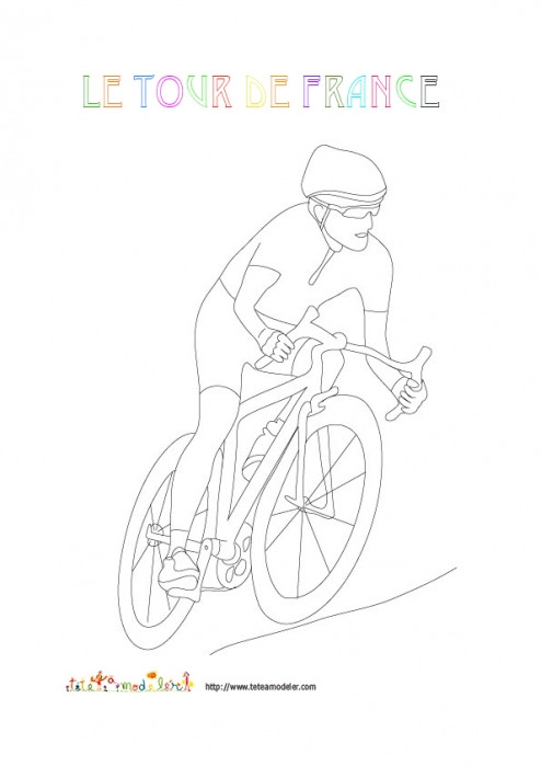 Coloriage et dessins gratuits Cyclisme Le tour de France simple à imprimer