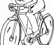 Coloriage et dessins gratuit Cyclisme simple à imprimer