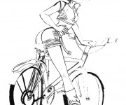 Coloriage Cycliste dessin animé