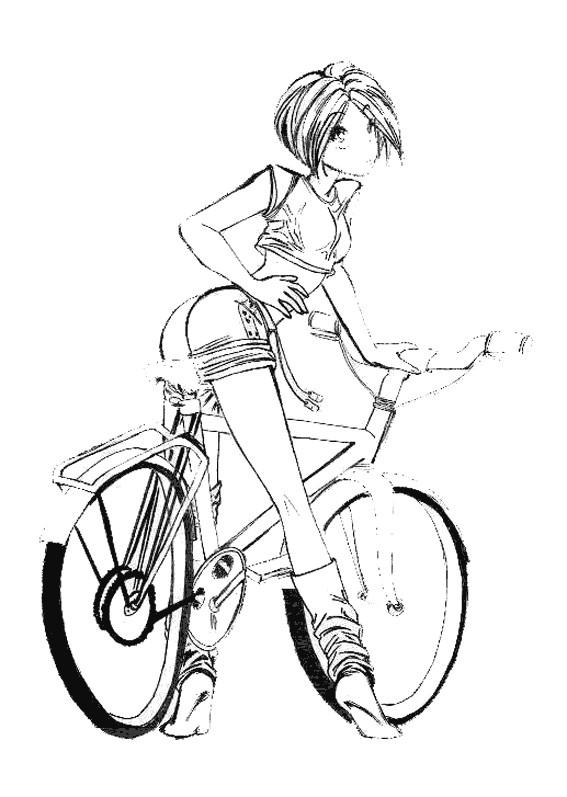 Coloriage et dessins gratuits Cycliste dessin animé à imprimer