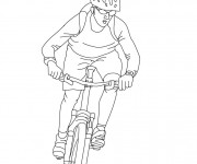 Coloriage Cycliste en course